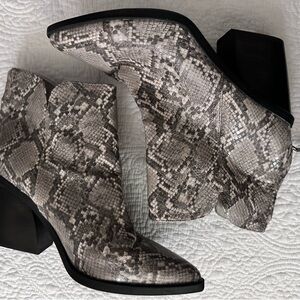 Never Worn 14th & Union Snakeskin Ankle Booties with Pointed Toe